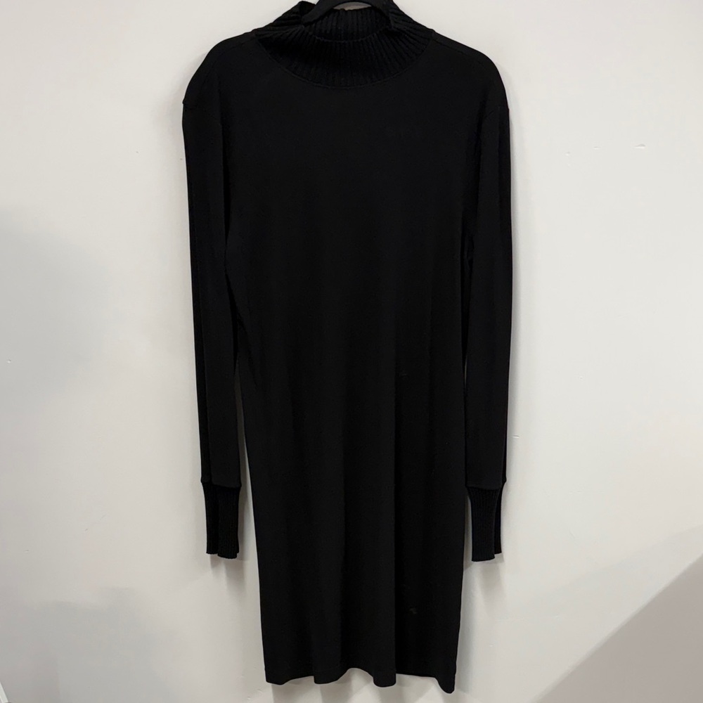 J. Jill Classic Black Long Sleeve Dress L tall